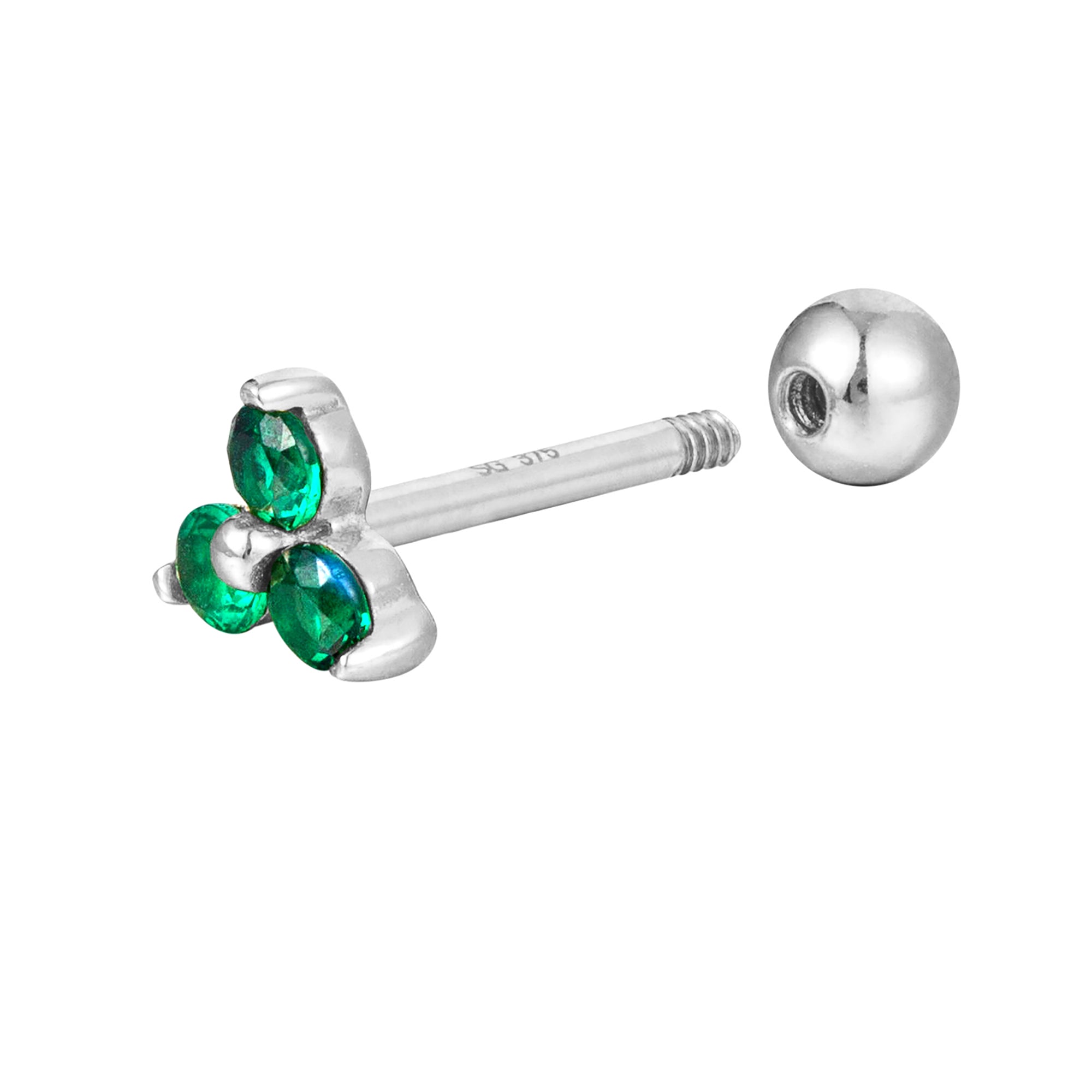 Emerald CZ Stud - Seolgold