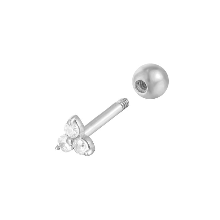 Sterling Silver Triple CZ Stud - SEOLGOLD