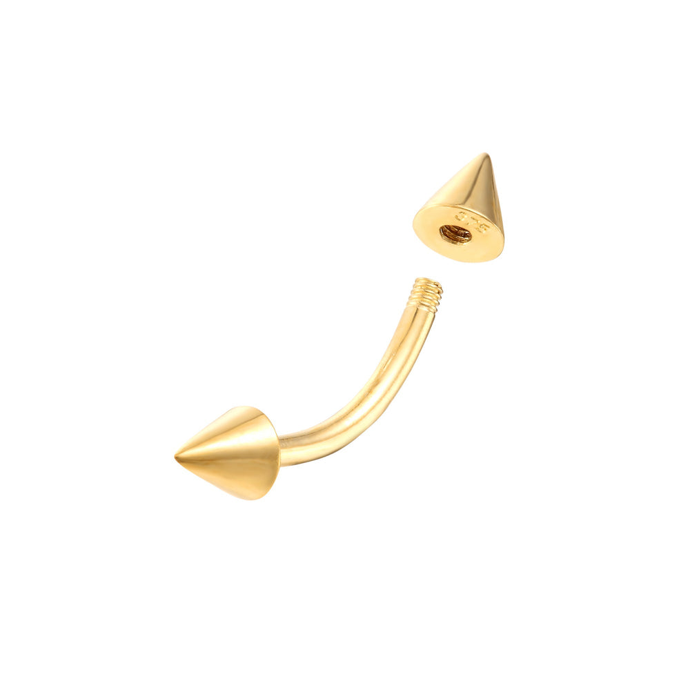 gold barbell earring - seol-gold