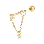 gold cartilage earring stud- seol-gold