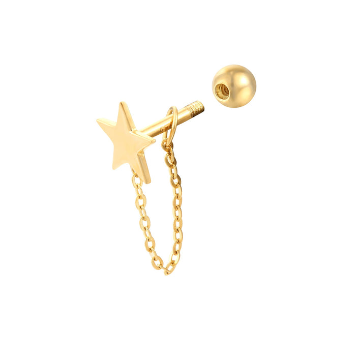 9ct gold - cartilage earring - seolgold
