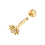 9ct Solid Gold cz flower stud -seol gold