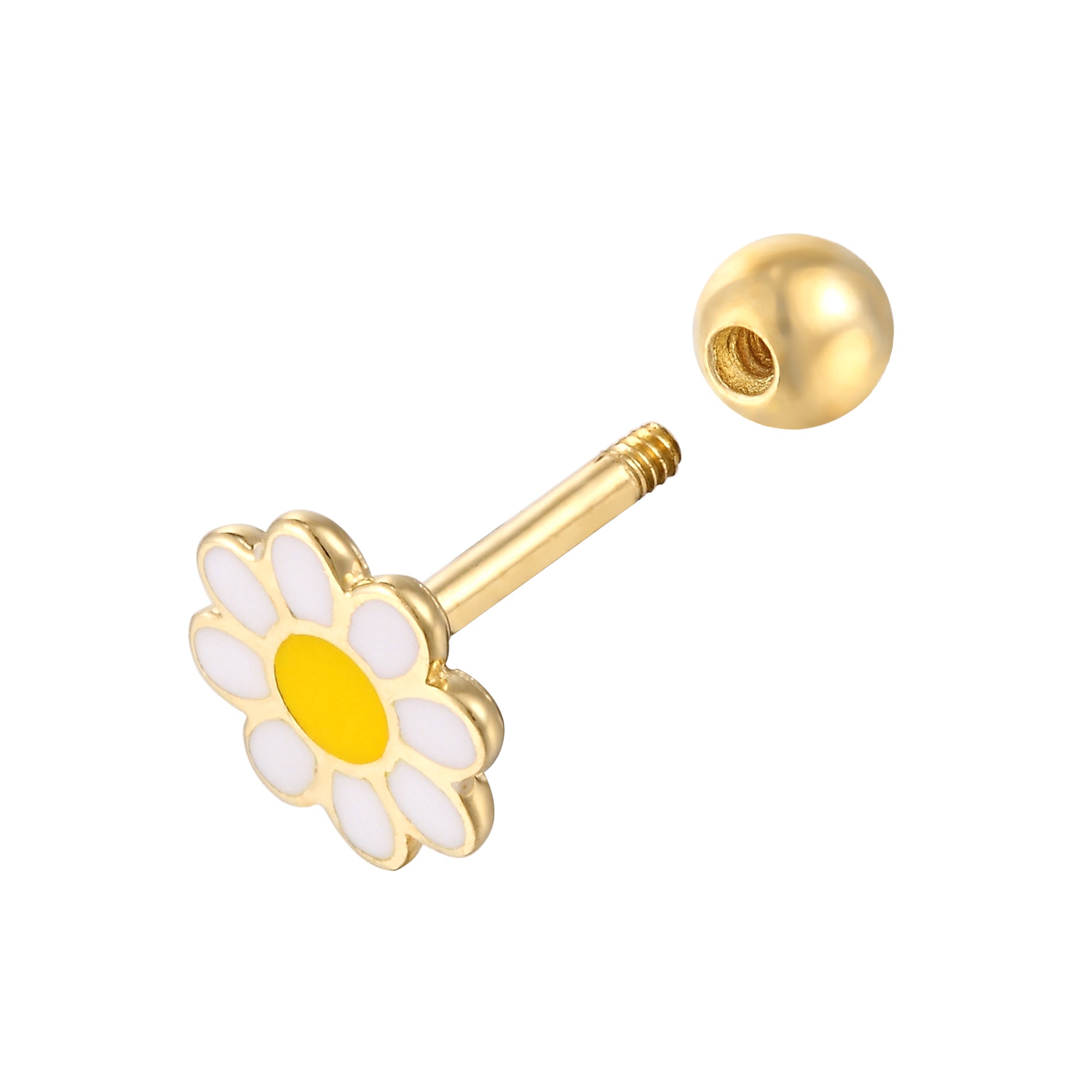 9ct enamel daisy - seol gold
