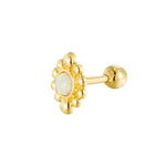 9ct Solid Gold Opal Flower Stud Earring