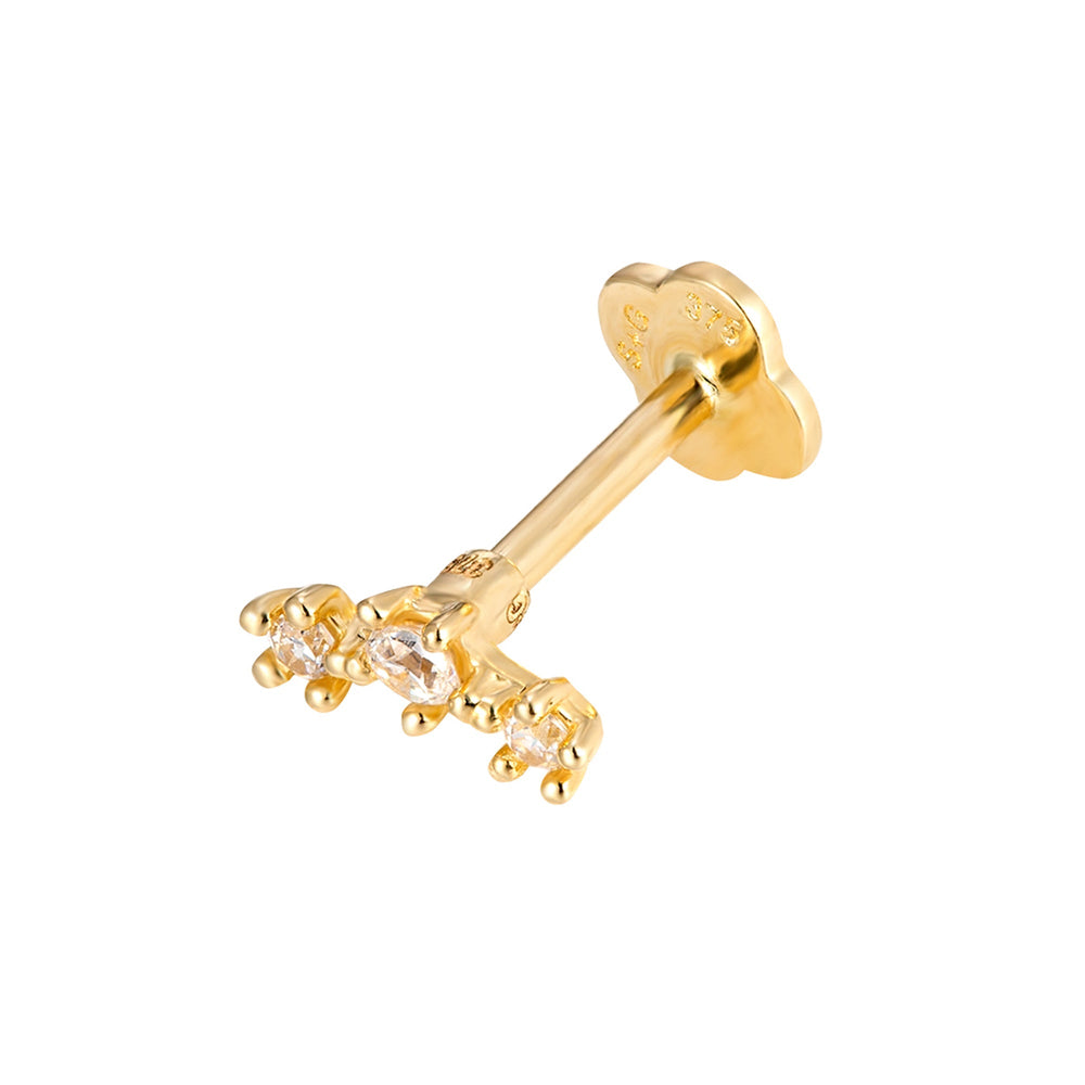 9ct Solid Gold Constellation CZ Labret Stud - seolgold