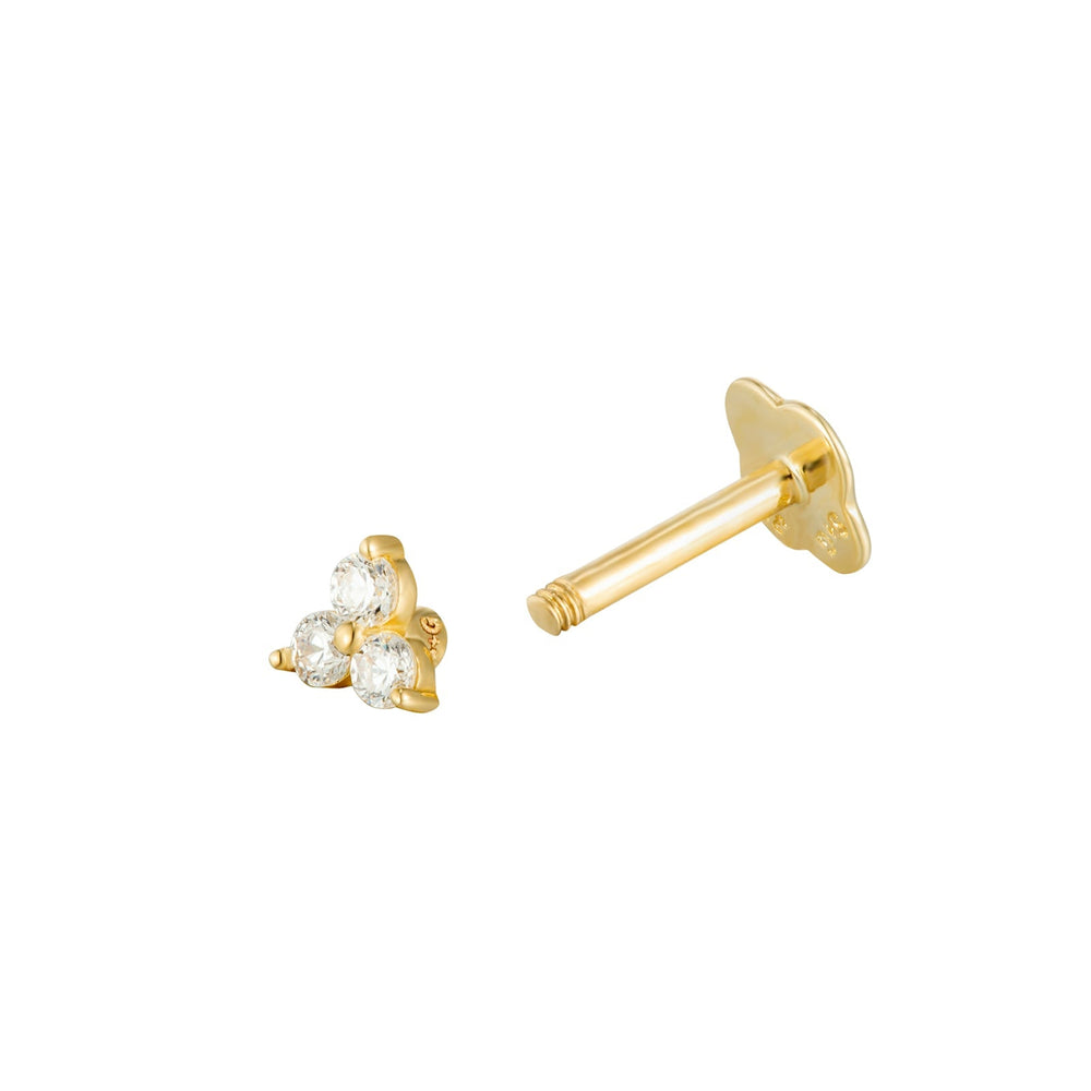 9ct Solid Gold - Labret Stud Earring - seolgold