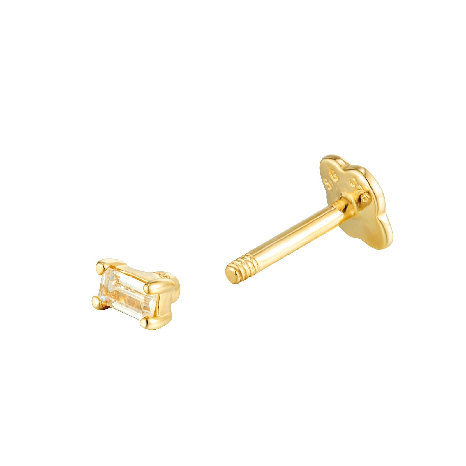 9ct Solid Gold Labret Stud Earring - seolgold