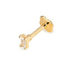 9ct Solid Gold Baguette CZ Labret Stud Earring - seolgold
