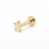 Gold star-shaped earring on a white background - seolgold