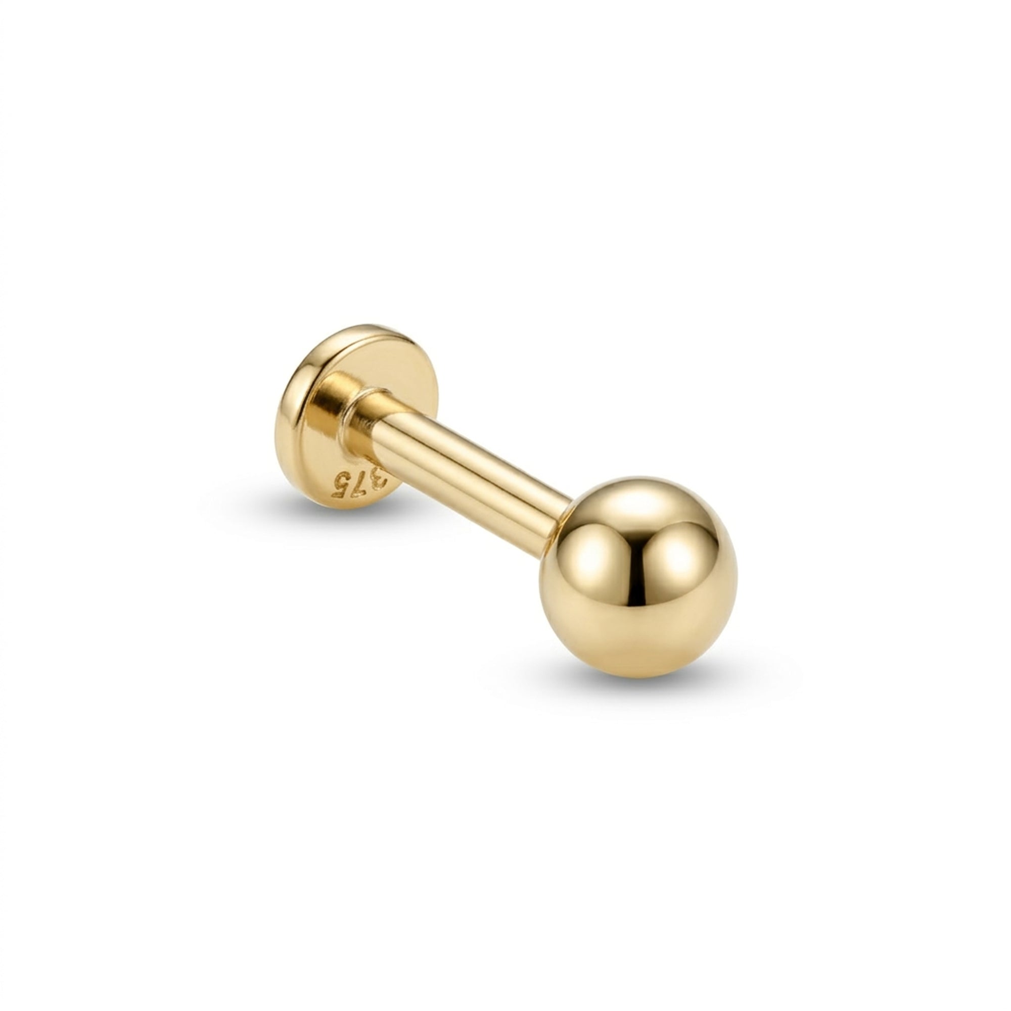 9ct Solid Gold 3mm Ball Flatback Stud Earring - seolgold