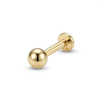 9ct Solid Gold 3mm Ball Flatback Stud Earring - seolgold