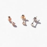 gold cz stud earrings - seol-gold
