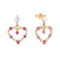 9ct Solid Gold ruby stud earrings - seol-gold