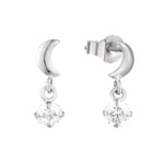 Sterling Silver Moon Charm Studs