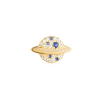 9ct Solid Gold CZ and Sapphire Planet Studs