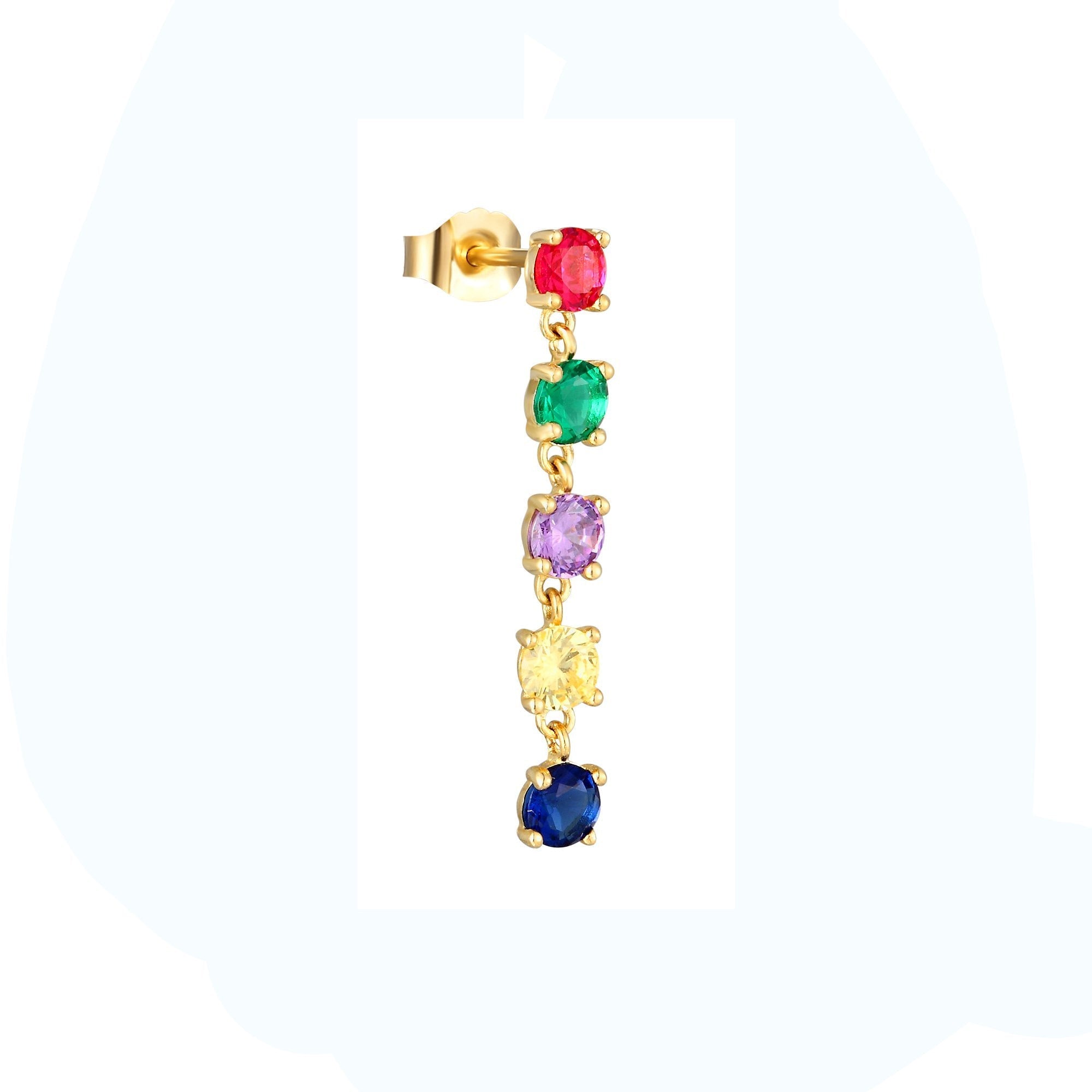 9ct Solid Gold single drop stud - seol gold