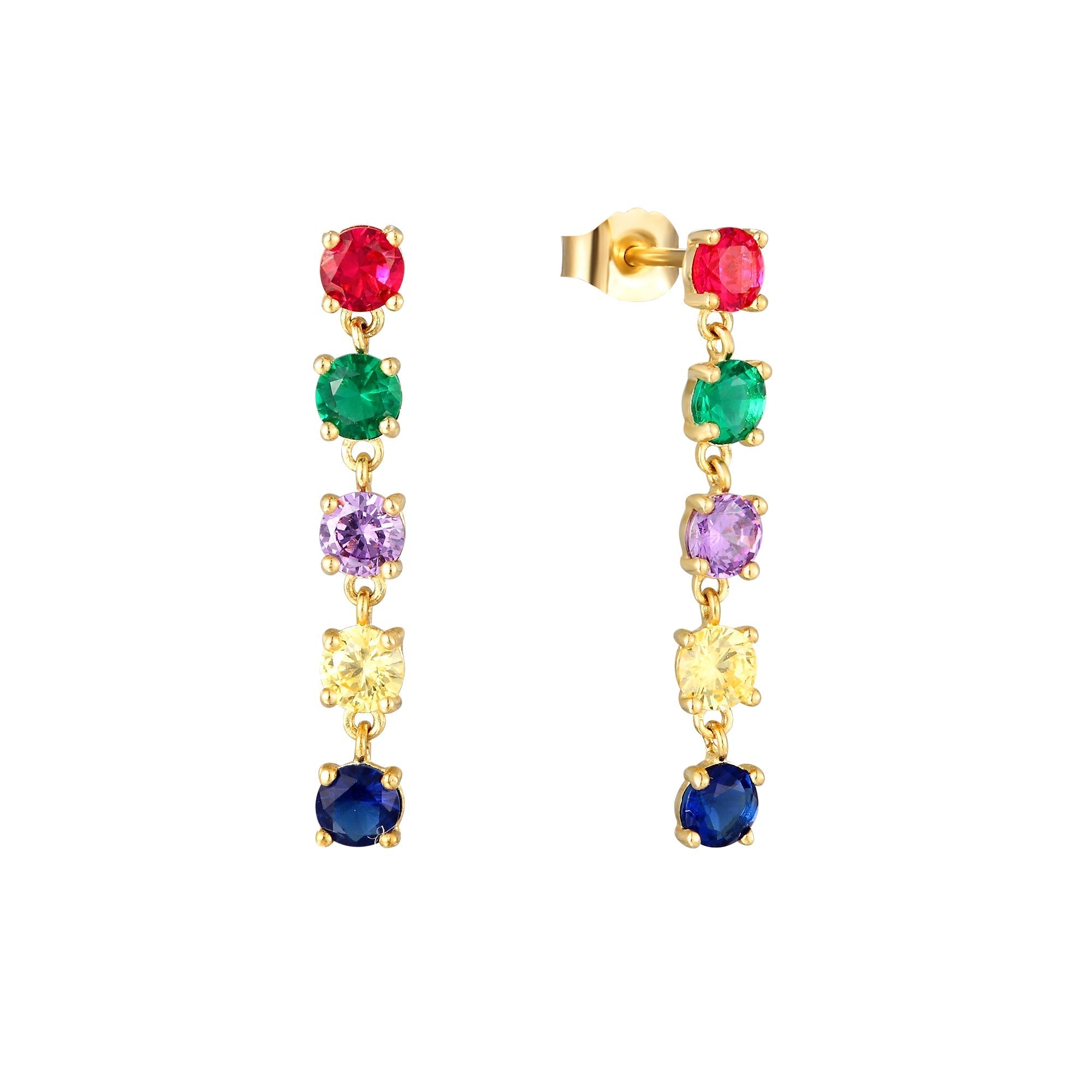 9ct Solid Gold CZ Stud Earrings - seol-gold