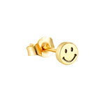9ct Solid Gold- smiley face stud earrings - seolgold