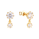 9ct Solid Gold Scallop CZ Charm Studs
