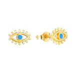 9ct Solid Gold Blue Eye Stud Earring