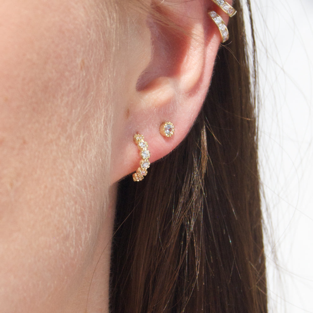 gold stud earrings - seol-gold
