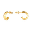 9ct Solid Gold CZ mini confetti stud hoop earrings - seolgold