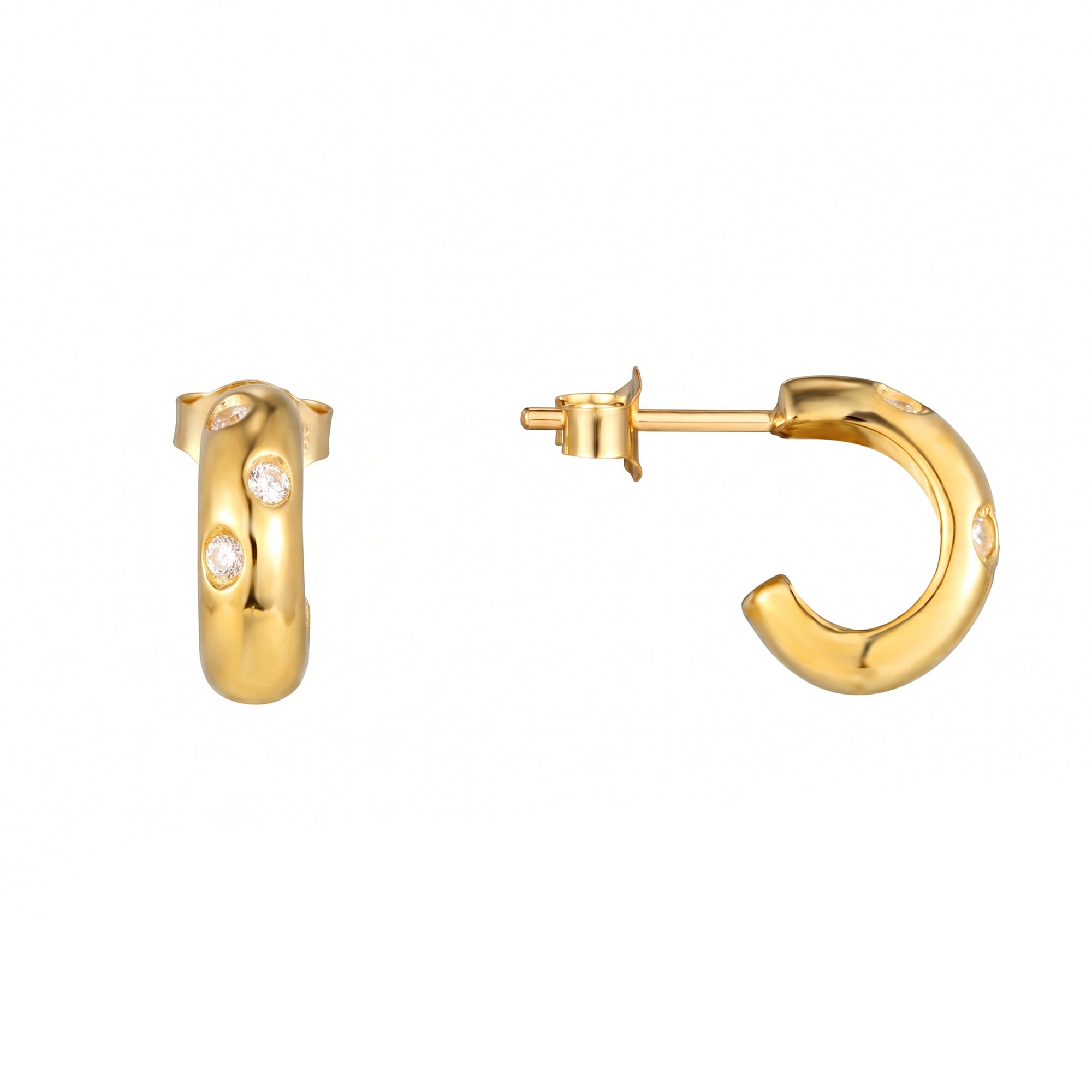 9ct Solid Gold CZ Confetti Hoop