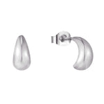9ct Solid White Gold Cashew Stud Earrings