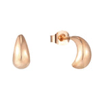 9ct Solid Rose Gold Cashew Stud Earrings