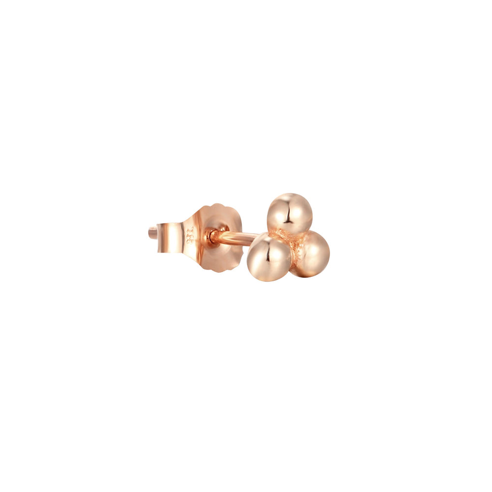 9ct Solid Rose Gold Triple Dot Studs