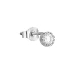 9ct Solid White Gold Scalloped Bezel Studs