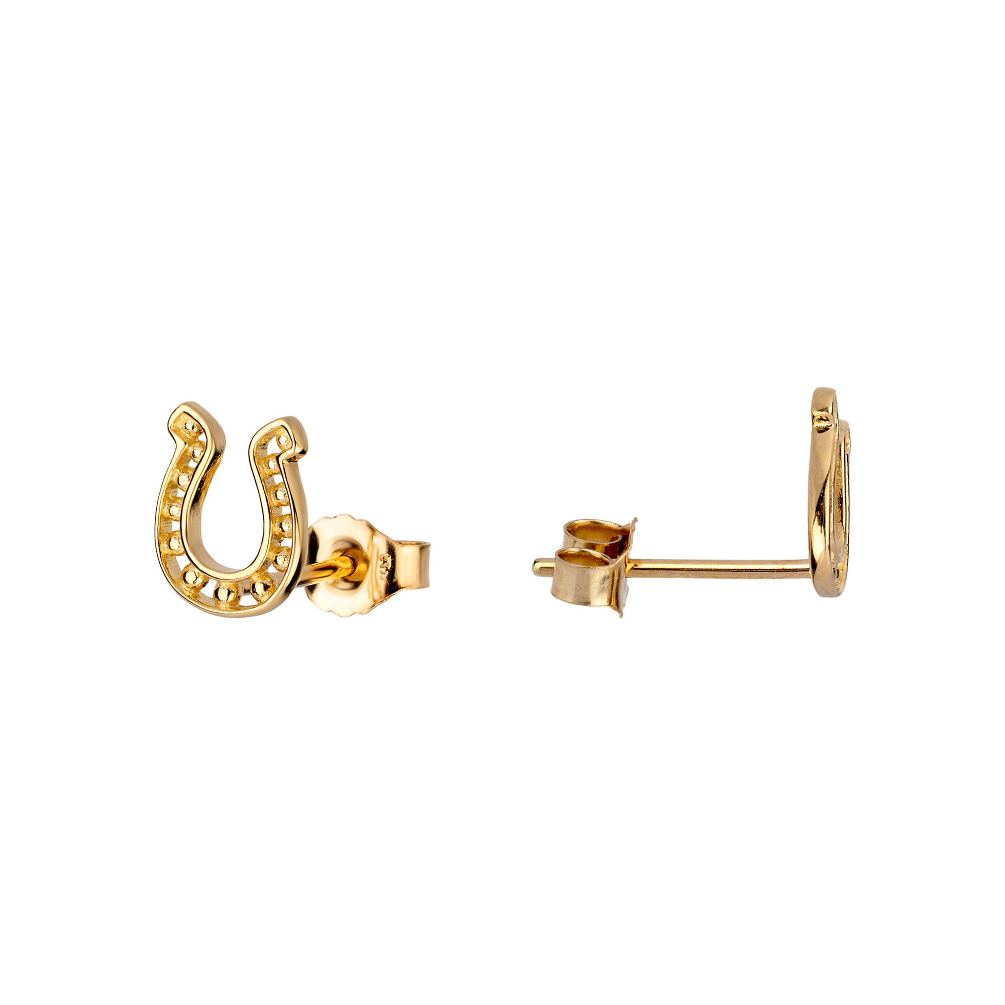 9ct Solid Gold Horseshoe Stud Earrings - seolgold