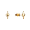 Gold star-shaped earrings on a white background - seolgold