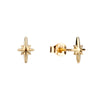 Gold star-shaped earrings on a white background - seolgold