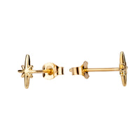 Gold star-shaped earrings on a white background - seolgold