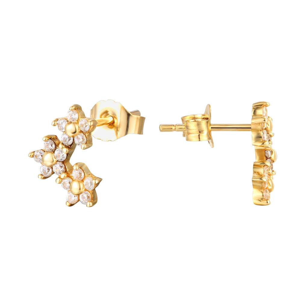 9ct Solid Gold Flower Studs - seol-gold