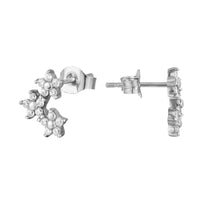 Sterling Silver Flower CZ Studs - seolgold