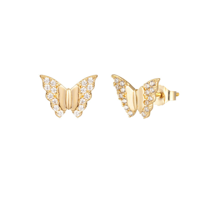 9ct Solid Gold butterfly stud - seol gold