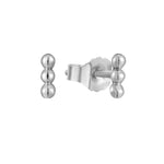 9ct Solid White Gold Tiny Dotted Bar Studs
