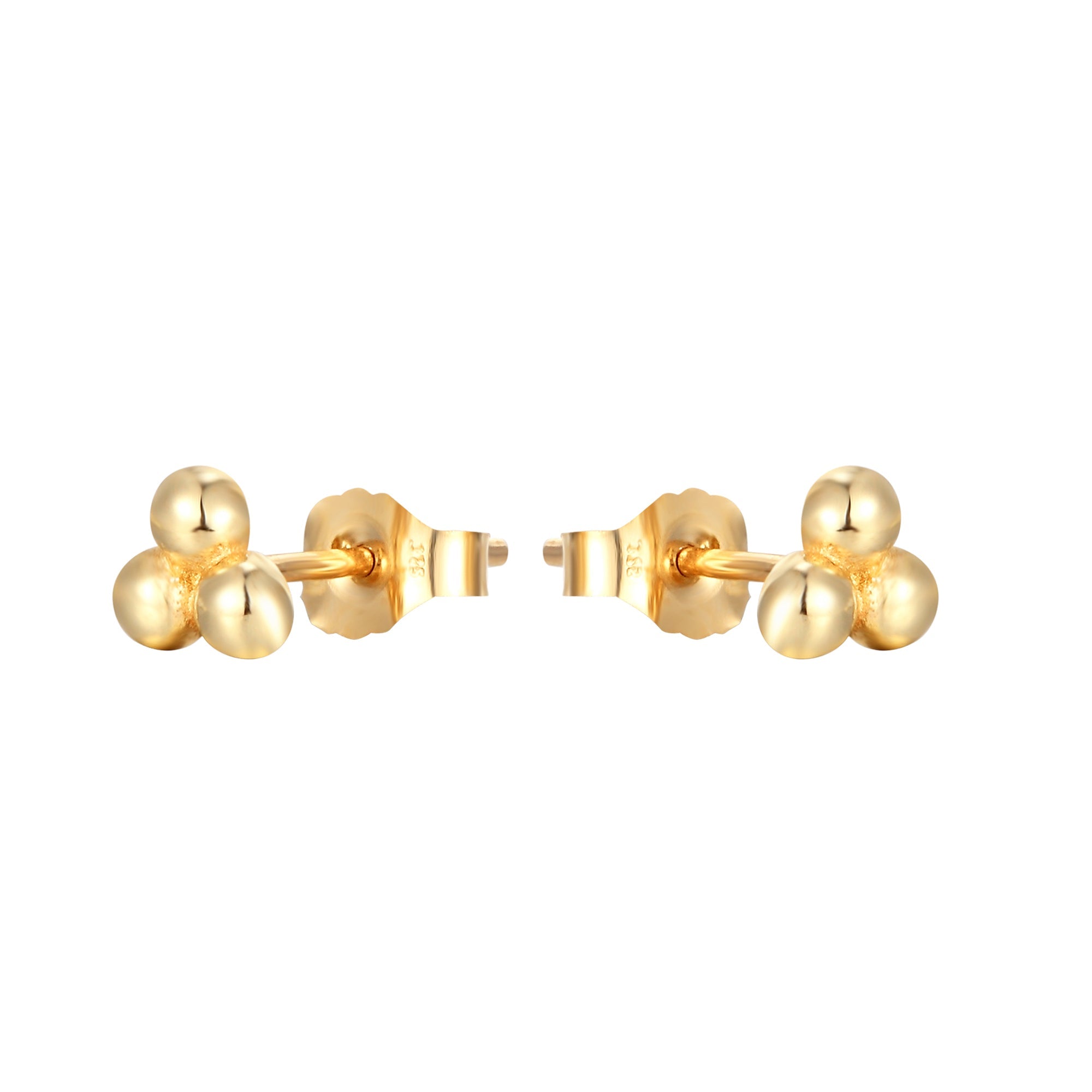 9ct Solid Gold Triple Dot Studs - seol-gold