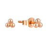 9ct Solid Rose Gold Tiny Triple Dot Studs