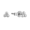 9ct Solid White Gold Tiny Triple Dot Studs