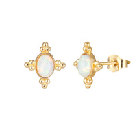 9ct Solid Gold opal stud earrings - seol-gold
