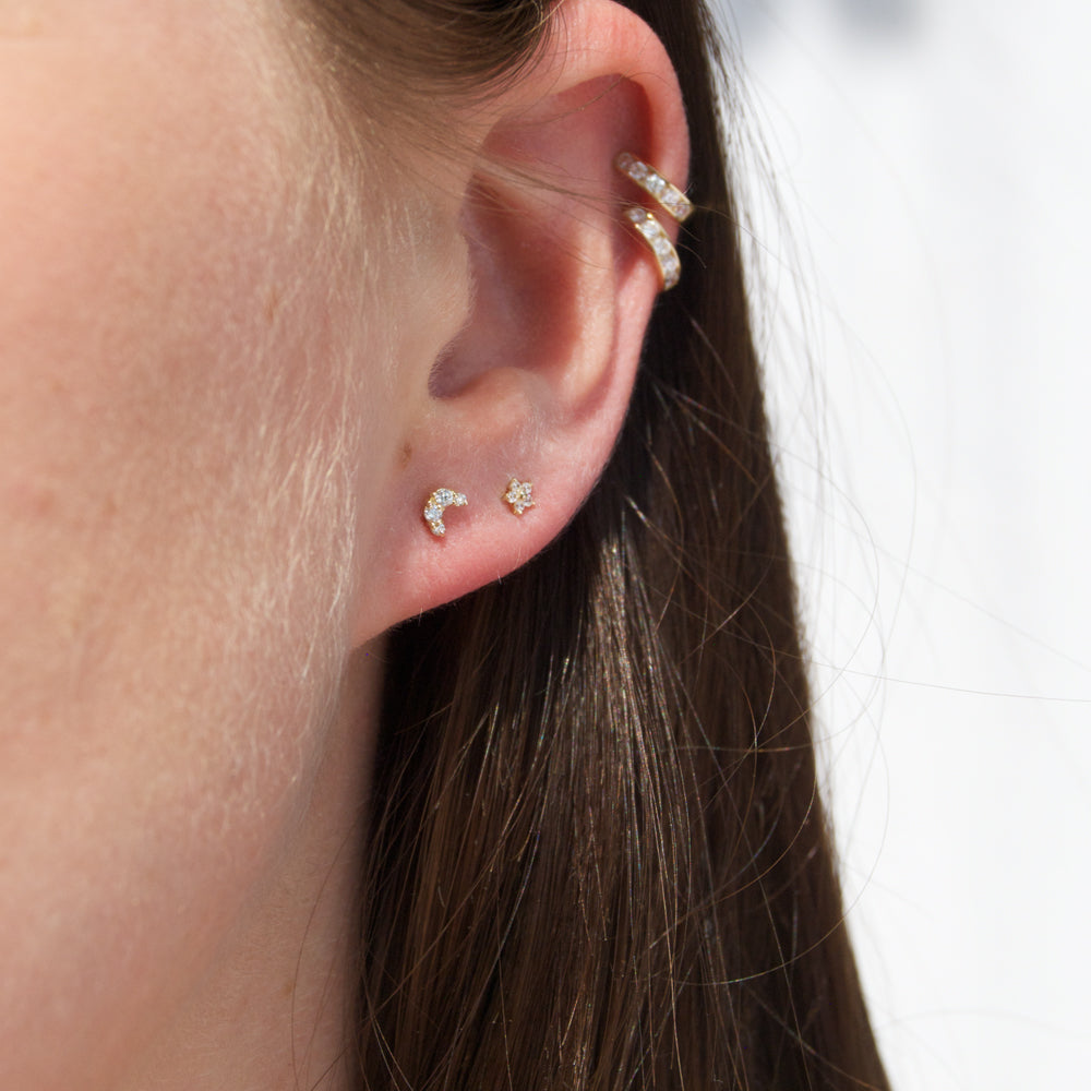 CZ Stud earrings - seol-gold