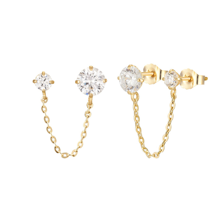 9ct Solid Gold cz stud - seol gold