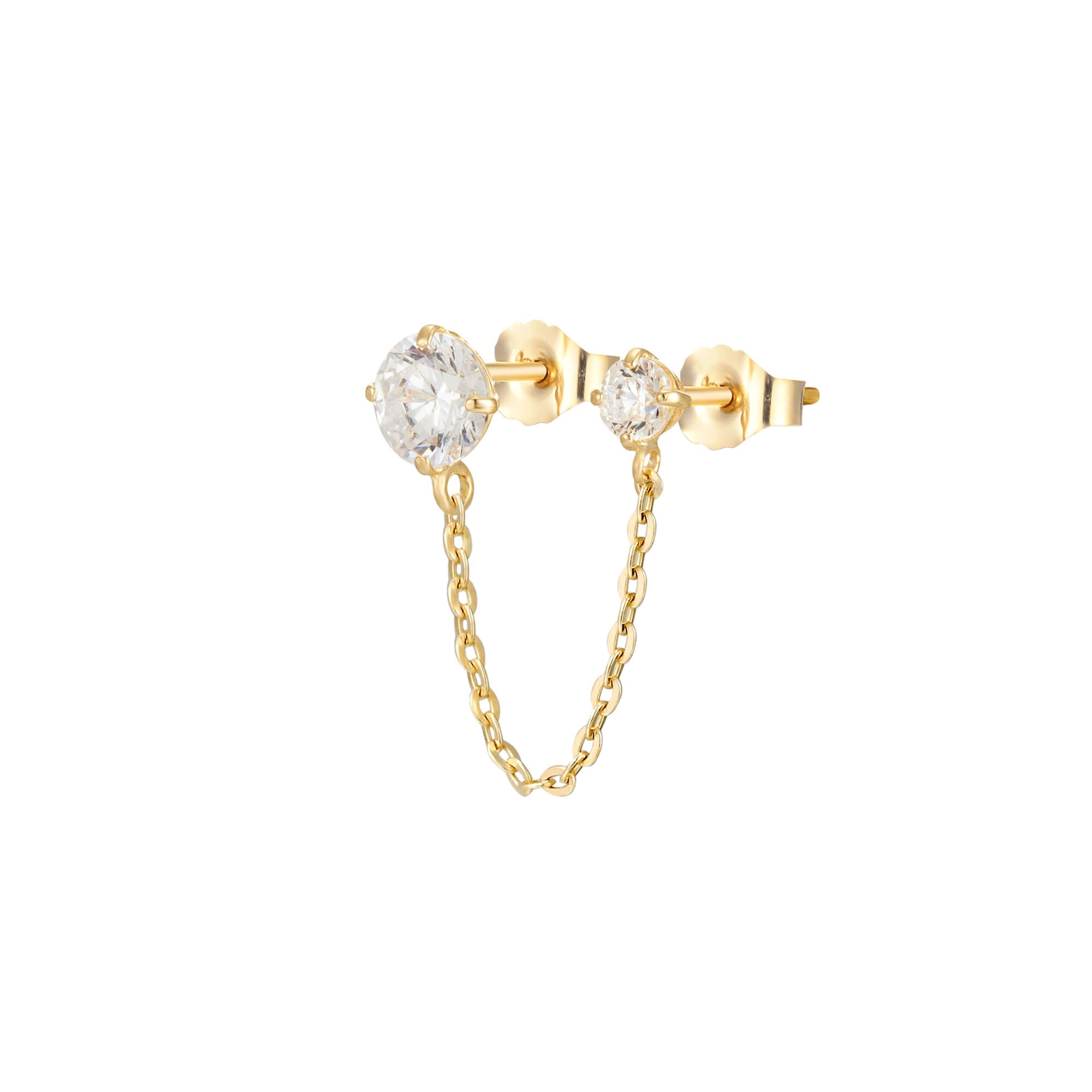 9ct Solid Gold cz stud - seol gold