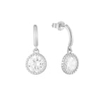 Sterling Silver Large CZ Charm Drop Studs