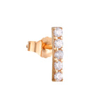9ct Solid Rose Gold CZ Bar Studs