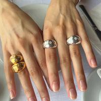 cz domed ring - seol gold