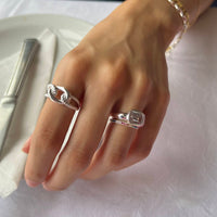 silver rainbow eternity band ring - seolgold